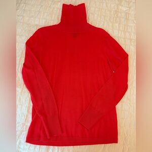 Bright Coral Turtleneck Sweater